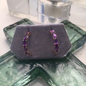 Amethyst hoop earring